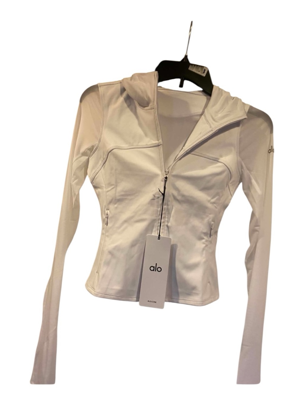 22. NWT Alo Yoga Soft-sculpt Superset Full Zip Jacket WHITE Size: Small